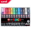 UNI POSCA Marker Pen PC-1M PC-3M PC-5M Set POP Poster Advertising Paint Pen Comic Painting Round Head Stationery Caneta Posca