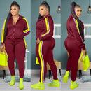 2022 Plus Size S-4XL 2 Piece Set Women Fall Clothes Sweatsuit Joggers Outfit Zip Top Sweatpants Tracksuit Wholesale Dropshipping