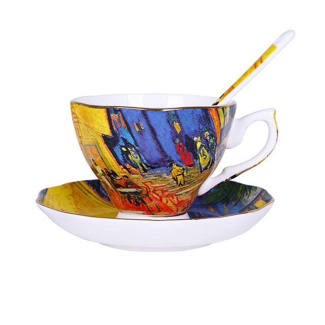 The New Van Gogh Art Painting Coffee Mugs The Starry Night Sunflowers The Sower Irises Saint-Remy Coffee Tea Cups