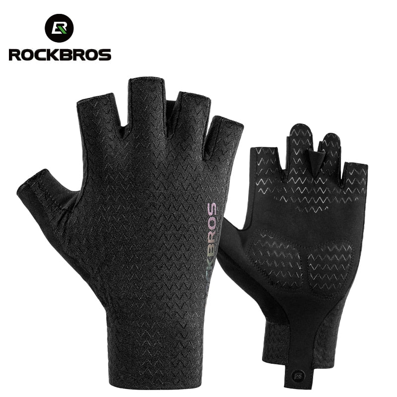 ROCKBROS Cycling Gloves Autumn Spring MTB Bike Gloves SBR Pad Half Finger Bicycle Goves Men Women Breathable Shockproof Gloves