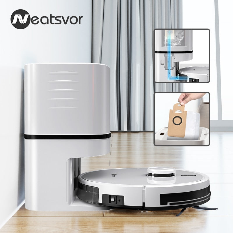 2021 NEATSVOR S600 Roboter-Staubsauger Lasernavigation 6000PA Staubbeutel Automatisches Staubsammelsystem Smart Home