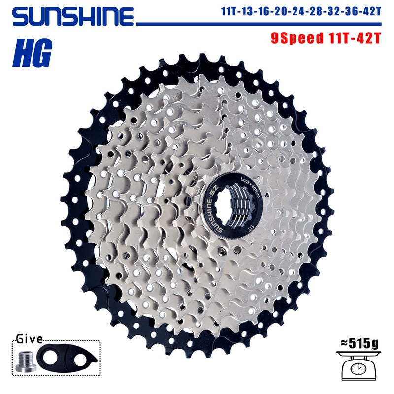 Cassette de bicicleta SUNSHINE, rueda libre de 8/9/10/11/12 velocidades, 32/36T/40T/42T/46T/50T/52T, rueda dentada de estructura HG para SHIMANO/SRAM