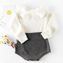 Cute Autumn Winter Infant Baby Girls Bowknot Rompers Clothing Kids Girl Long Sleeve Knit Rompers Clothes