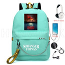 New Stranger Things backpack HELLFIRE Multifunction USB Charging Travel Canvas Student Backpack For Teens Boys Girls School Bag