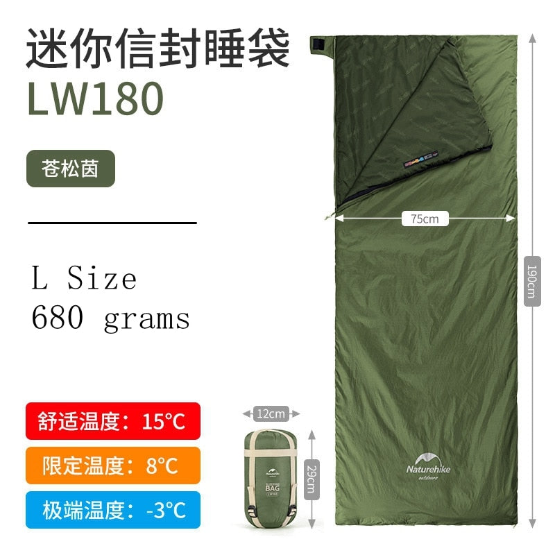 Naturehike Splicing Envelope Sleeping Bag Ultralight Adult Portable Outdoor Camping Hiking Sleeping Bags Spring Autumn