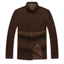 New Arrival Super Large Corduroy Young Men Cotton Plain Long Sleeve Casual Shirts High Quality Plus Size XL2XL3XL4XL5XL6XL7XL8XL