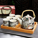 Hot Sale Yixing Ceramic Tea Set Tea Tray Outdoor Camping Mountaineering TeaSet Chinese Tea Ceremony NLSLASI tea pot and cup set