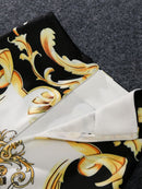 Nueva falda de tubo con estampado de verano para mujer europea, falda a la cadera con personalidad elástica alta, otoño