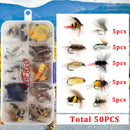 32/50/214PCS Fly Fishing Lure Dry Wet Flies Nymph Streamer Artificial Pesca Bait Lure Carp Trout Pesca Fishing Tackle Fly Box