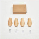 4pcs Minimalist Coat Hanger Single Hook Wooden Simple Japanese Style Wall Key Holder Bag Hat Scarf Decorative Wood Hooks