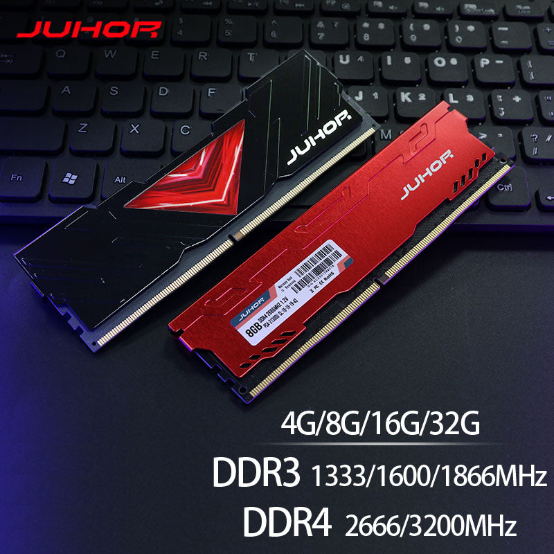 JUHOR Memoria Ram DDR3 8G 4G 1866 1333 1600MHz DDR4 8G 16G 32G 2666 32000MHz Udimm  Dimm  Desktop Memory