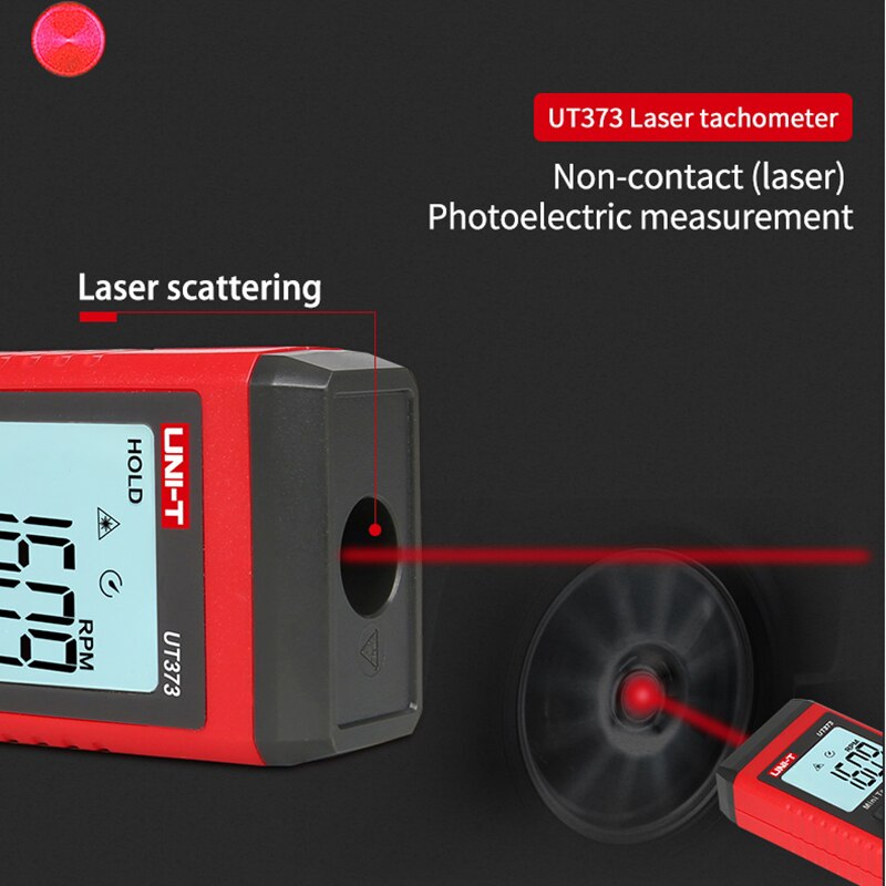 UNI-T UT373 Mini Digital Laser Tachometer Non-Contact Tachometer RPM Range 10-99999RPM Tachometer Odometer Km/h Backlight