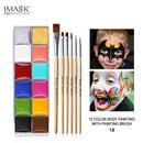 IMAGIC 12 colores Flash tatuaje cara pintura corporal pintura al óleo uso artístico en fiesta de Halloween vestido de lujo herramienta de maquillaje de belleza