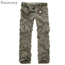 Facecozy hombres táctico militar Cargo pantalones invierno hombre al aire libre multi-bolsillos a prueba de viento Camping Trekking pesca senderismo pantalones