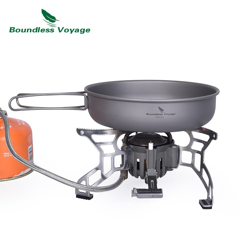 Boundless Voyage Titan Ultraleichte Bratpfanne mit Klappgriff Outdoor Camping Bratpfanne Grillgeschirr