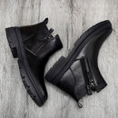 Botas Chelsea de invierno para hombre, zapatos de piel auténtica informales cálidos para hombre, botas de vestir de diseñador para hombre, calzado de negocios con cremallera hecho a mano