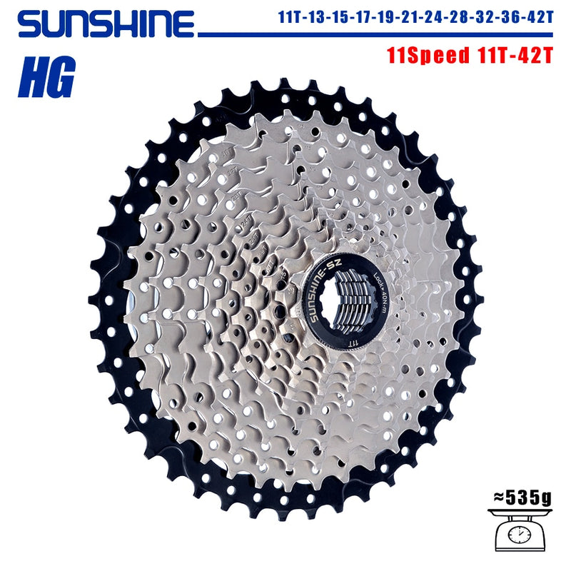 SUNSHINE Fahrradkassette 8/9/10/11/12Speed ​​Freilauf 32/36T/40T/42T/46T/50T/52T Ritzel HG Struktur Schwungrad Für SHIMANO/SRAM