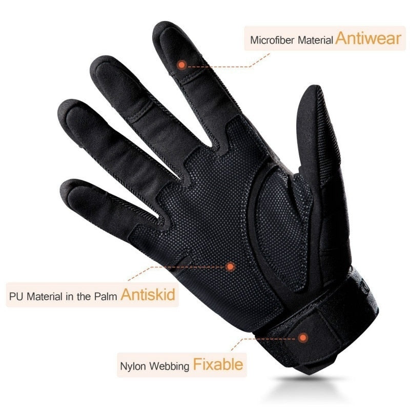 Guantes tácticos para nudillos al aire libre para hombres Guantes militares para disparar Airsoft Paintball Motocicleta Escalada y trabajo pesado