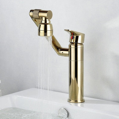 Tuqiu Multifunction Bathroom Faucet Gold Sink Faucet Hot Cold Water Mixer Crane Antique Bronze Deck Mounted Universal Water Taps