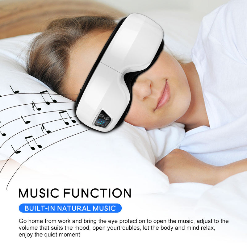 Augenmassagegerät 6D Smart Airbag Vibrations-Augenpflege-Instrument Hot Compress Bluetooth Eye Massage Glasses Fatigue Pouch &amp; Wrinkle