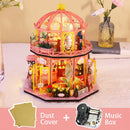 CUTEBEE DIY Dollhouse Wooden Miniature Mini Doll House with Garden to Build Furniture Kit Casa Toys for Children Birthday Gift