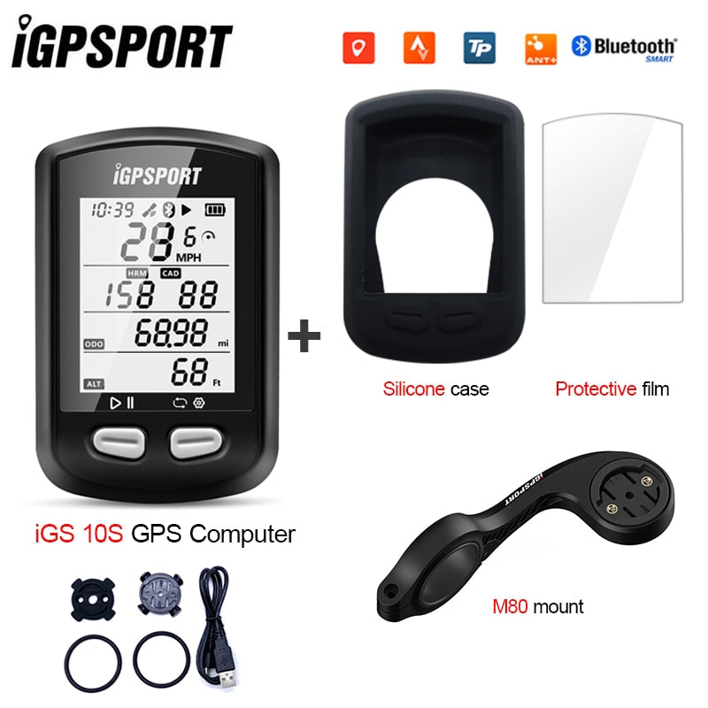 IGPSPORT igs10s Bike Wireless Stopwatch GPS Bicycle Computer IPX6 Waterproof Cycling Speedometer with ANT+ Bluetooth 5.0