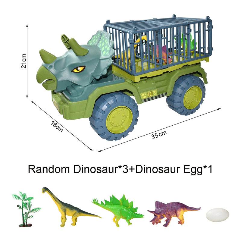 Coche de juguete de transporte de dinosaurios para niños