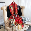 2022 180*90cm Women Scarf Summer Silk Shawl Lady Wrap Soft Female Europe Designer beach bandanna foulard muffler girl pareo