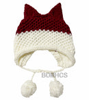BomHCS Cute Fox Ears Beanie Winter Warm 100% Gorro de punto hecho a mano
