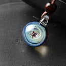 BOEYCJR Universe Glass Bead Planets Pendant Necklace Galaxy Rope Chain Solar System Design Necklace for Women