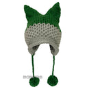 BomHCS Cute Fox Ears Beanie Winter Warm 100% Gorro de punto hecho a mano