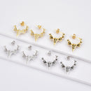 Andywen 100% 925 Sterling Silber Schwarz Emaille Schwarz Zirkon Lange Spike Creolen Piercing Ohrringe Anhänger Damen Luxus CZ Schmuck