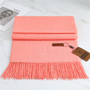 2022 Winter Cashmere Scarf Women Thick Warm Pashmina Shawls Wraps Solid Color Tassel Lady Blanket Echarpe Bufanda Hijab