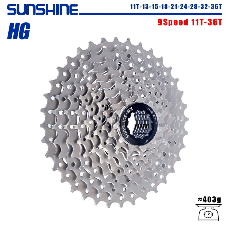 Cassette de bicicleta SUNSHINE, rueda libre de 8/9/10/11/12 velocidades, 32/36T/40T/42T/46T/50T/52T, rueda dentada de estructura HG para SHIMANO/SRAM