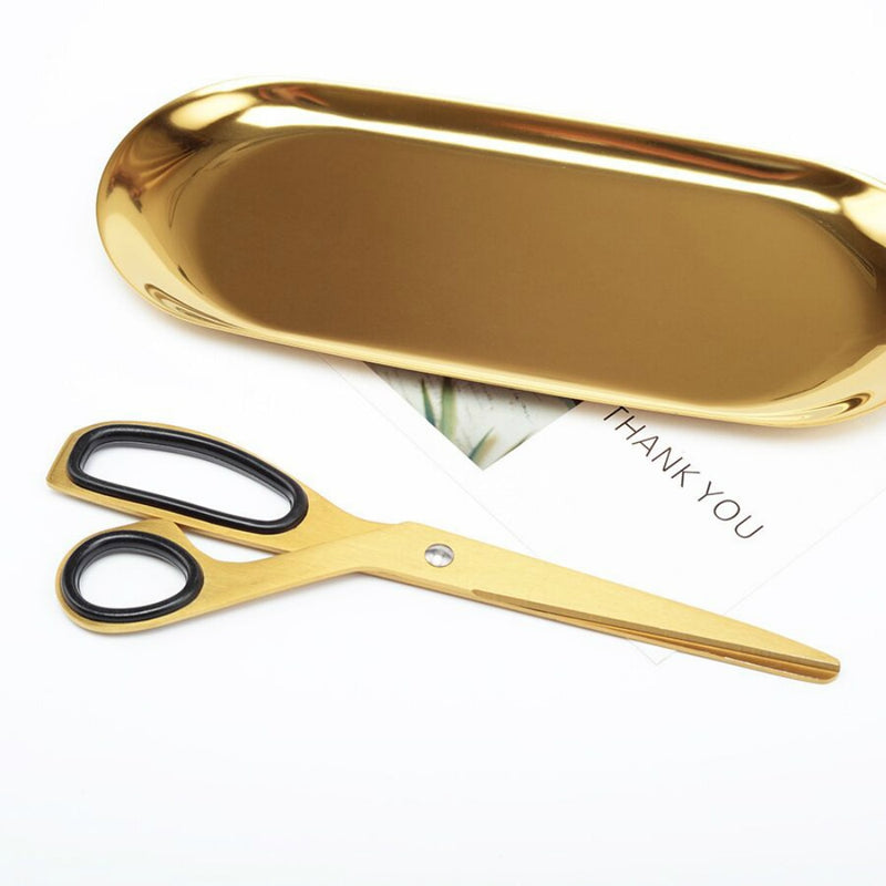 Nordic Asymmetric Scissors Stainless Steel Simple Design Golden Scissors Office Household Scissors Craft Supplies Scissors