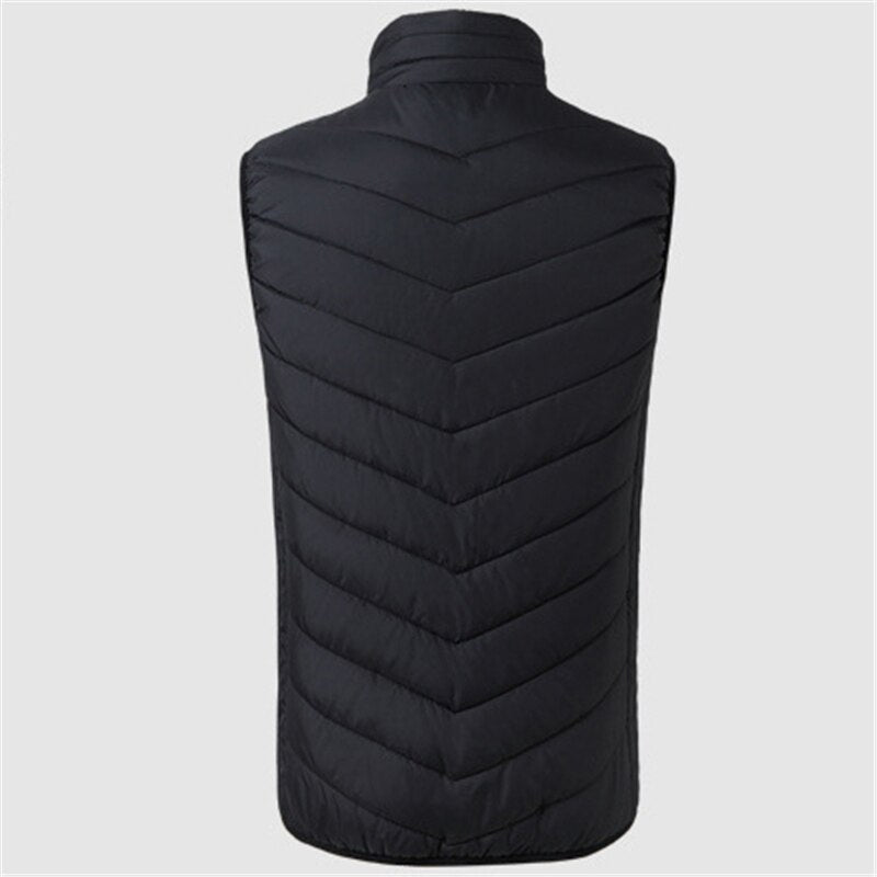 Chaleco de calefacción Veat a la moda para hombre, chaqueta de gran tamaño con carga USB inteligente, chaqueta de algodón de invierno con calefacción, chaleco cálido de invierno para hombre