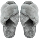 2022 Winter New Women Slipper Soft Rabbit Fur Cross Upper 3cm Heel Platform Fur Warm Indoor Ladies Open Toe Fluffy Home Slippers