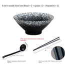 Japanese creative tableware set, commercial bamboo hat ceramic bowl, household large ramen, rice, noodles, soup bowl