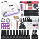 Manicure Set Acrylic Nail Kit With 120/54W Nail Lamp Choose Gel Nail Polish Nail Art Set  Manicure Machine All For Manicure
