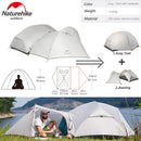 Naturehike Mongar 2-3 Person Camping Tent 15D Nylon Upgrade Double Layer Outdoor Tent Ultralight Waterproof Travel Hiking Tent