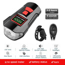 Waterproof Bicycle Light USB Charging Bike Front Light Flashlight Handlebar Cycling Head Light w/ Horn Speed Meter LCD Screen