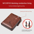 2022 Fashion Men's Genuine Leather Wallet RFID Anti Theft Male Business Card Holder Man Money Bag Purse Zipper Wallet for Men