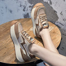 Mr Co Lightweight Thick Sole Casual Shoes Round Nose Ladies Sneakers Trend Ladies Shoes Outdoor Leisure Hiking Women Sneakers