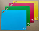 ERMAKOVA Cutting Board 4Pcs/6Pcs 1.2mm Thickening Flexible PP Non Slip Chopping Block Cutting Mats with Food Icons Kitchen Tools