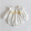 Cute Autumn Winter Infant Baby Girls Bowknot Rompers Clothing Kids Girl Long Sleeve Knit Rompers Clothes