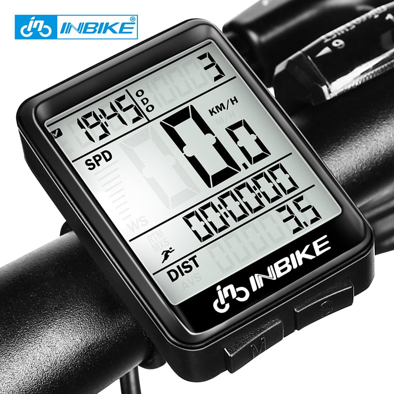 INBIKE Regenfester MTB-Fahrradcomputer Fahrrad-Tachometer Kabelloser Kilometerzähler Fahrraduhr LED-Bildschirm Messbare Uhr IC321