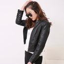 FTLZZ European Style O Neck PU Leather Jacket New Fashion Motorcycle Leather Outwear Women Slim Biker Coat Basic Streetwear
