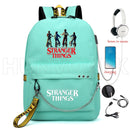 New Stranger Things backpack HELLFIRE Multifunction USB Charging Travel Canvas Student Backpack For Teens Boys Girls School Bag