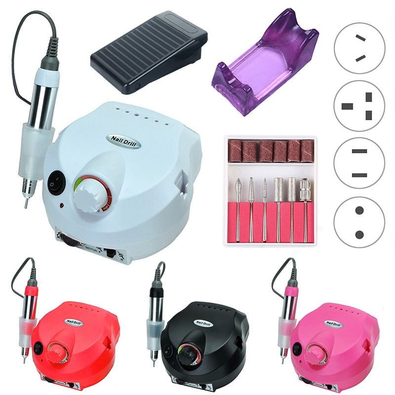 35000RPM Electric Nail Drill Machine Manicure Drill Pedicure Professional Nail Drill Polisher Salon Drill Nail Gel Cuticle Tool