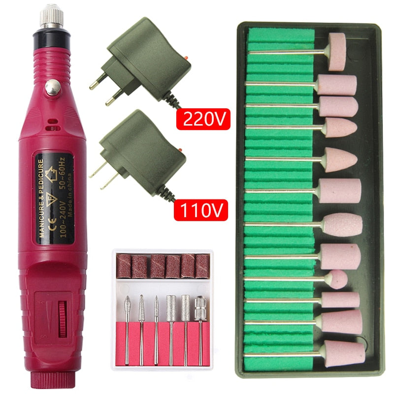 Taladro eléctrico para uñas de 20000RPM, taladro para manicura, taladro para pedicura, taladro portátil para uñas, taladro para salón de uñas